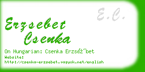 erzsebet csenka business card